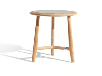THE SECRET GARDEN - Round teak high side table by Poltrona Frau - view 2
